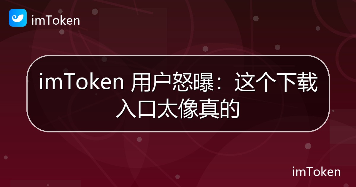 imToken 用户怒曝：这个下载入口太像真的 - imToken 钱包官方教程